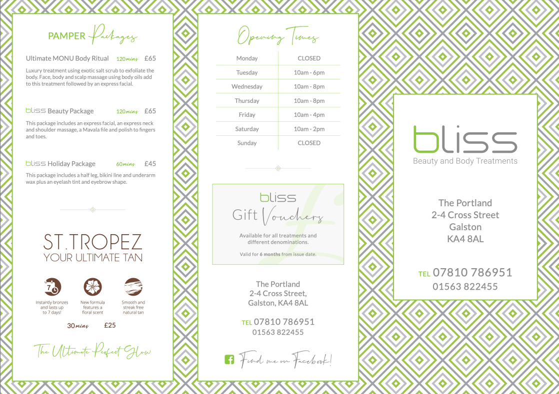 Bliss Beauty Price List 24-25-1