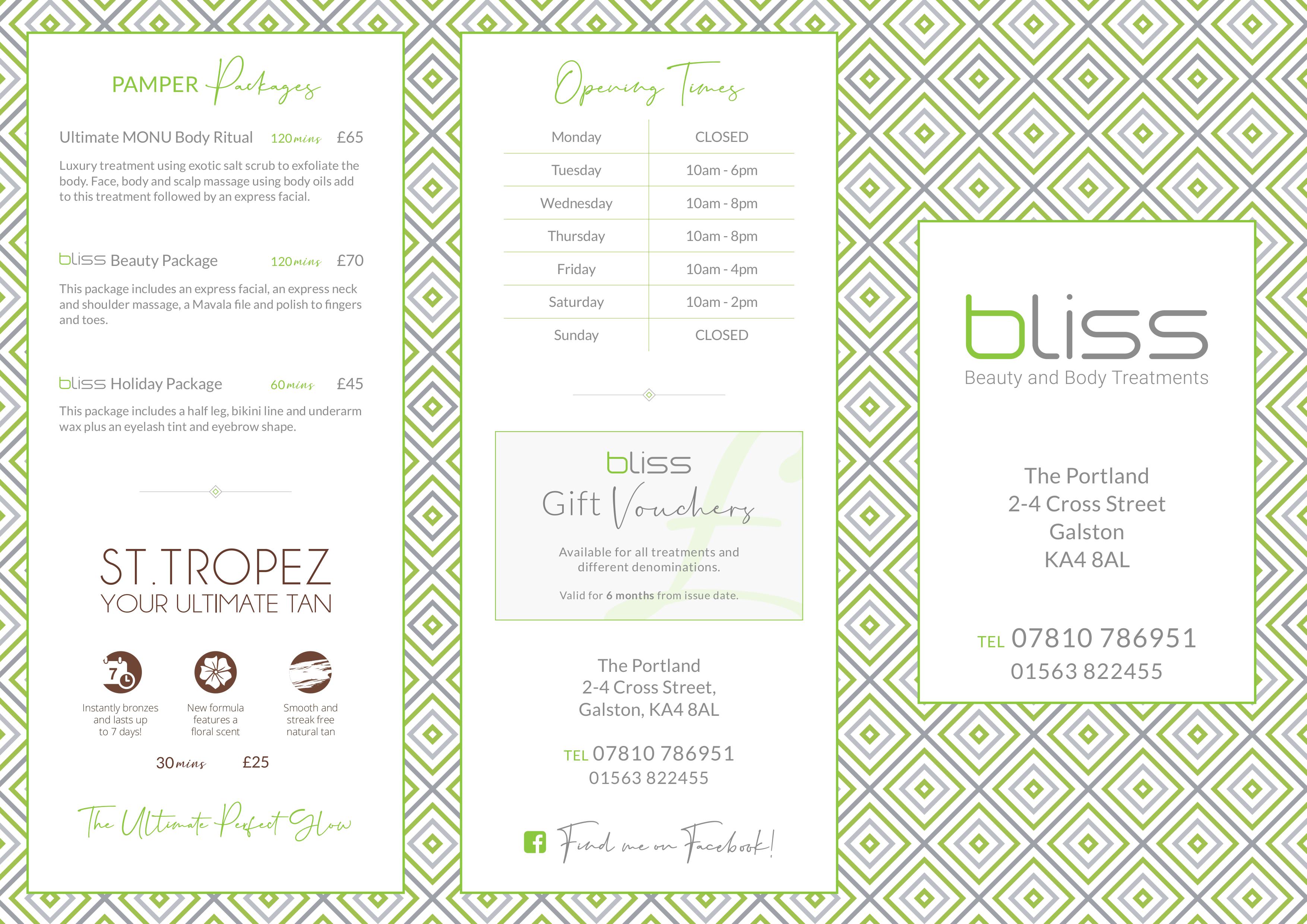 bliss price list